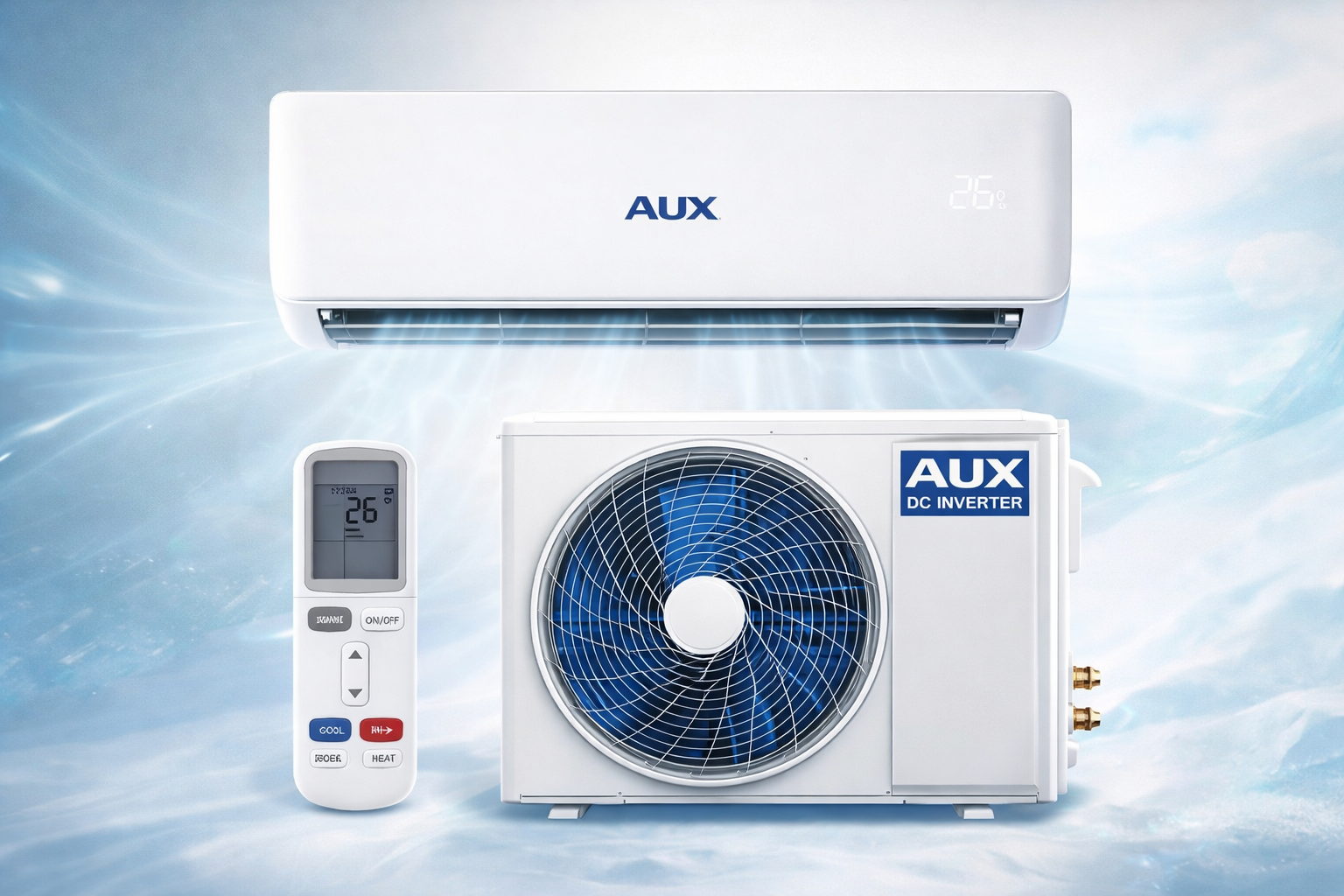 Climatiseur AUX 9000 BTU installation en Martinique